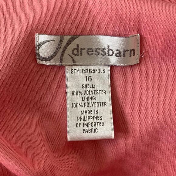 Dressbarn Early 2000's Frilly Cinched Pink Floral Asymmetric Midi Maxi Dress XL - Picture 6 of 6